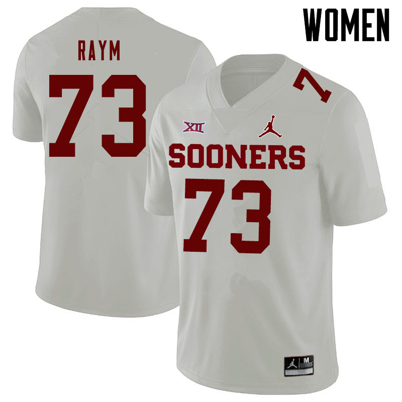 Jordan Brand Women #73 Andrew Raym Oklahoma Sooners College Football Jerseys Sale-White - Click Image to Close